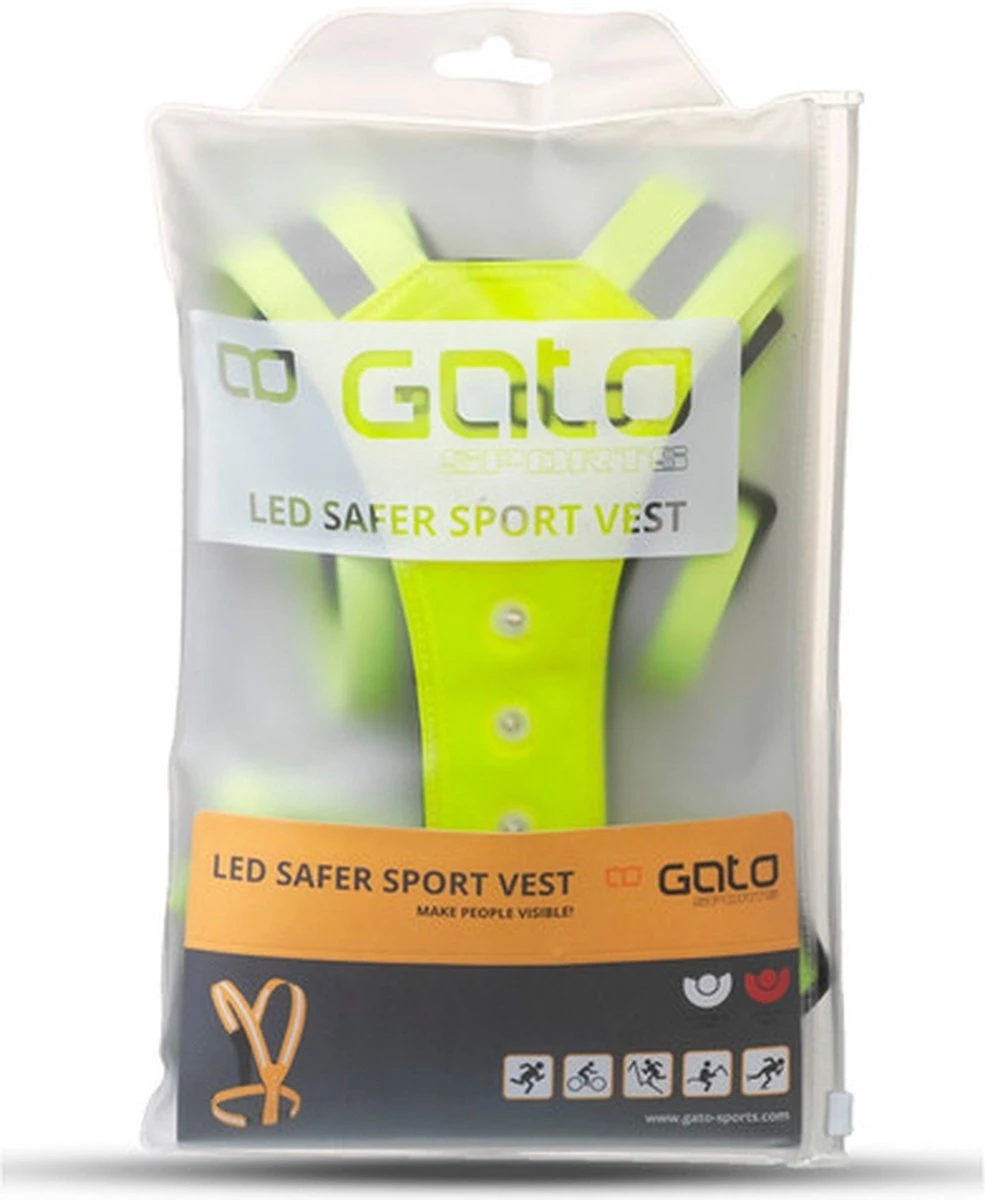 Gato Sports - LED USB SPORT VEST - USB - Geel 2 Gato Sports - LED USB SPORT VEST - USB - Geel - Afbeelding 2